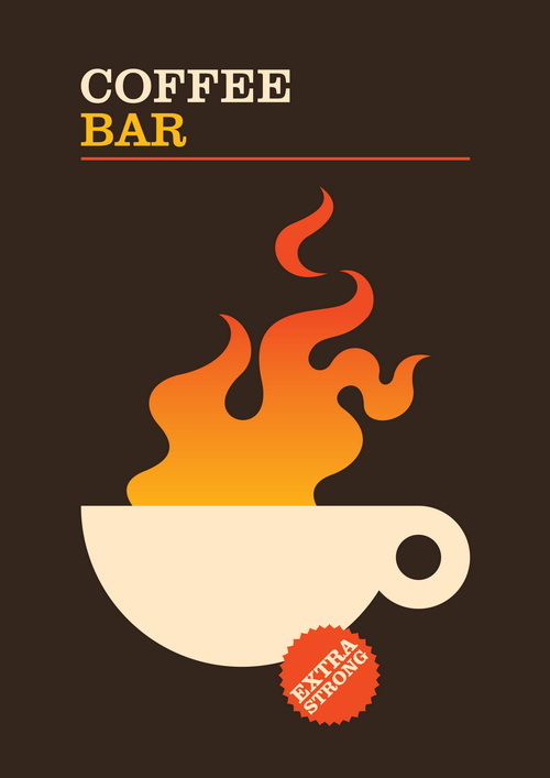 Retro-Schriftart poster kaffee bar 