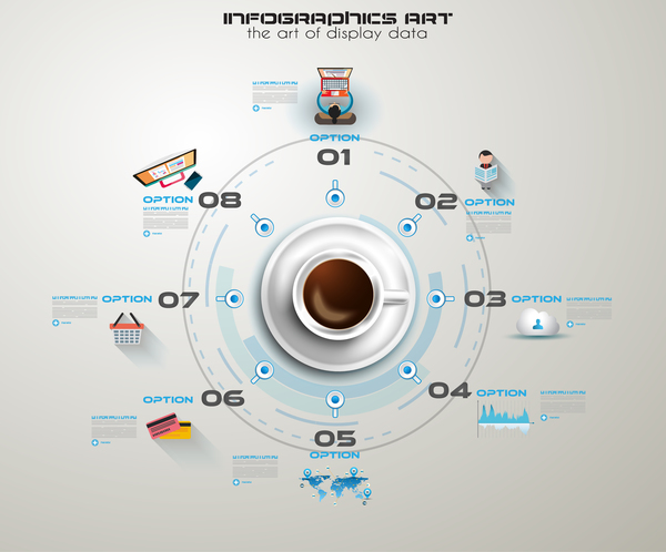 Kreativ kaffee Infografiken 