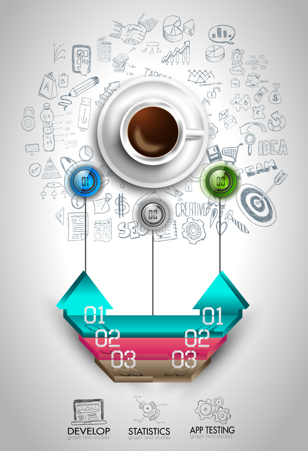 Kreativ kaffe infographics 