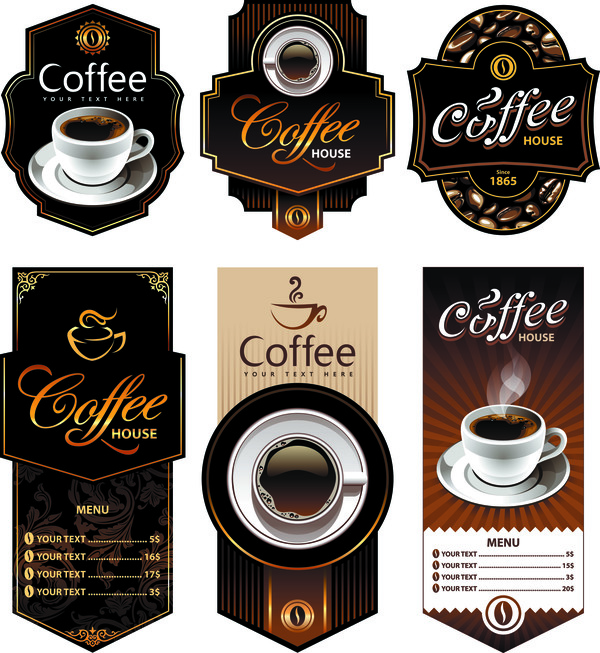 meny kaffe etiketter banner 