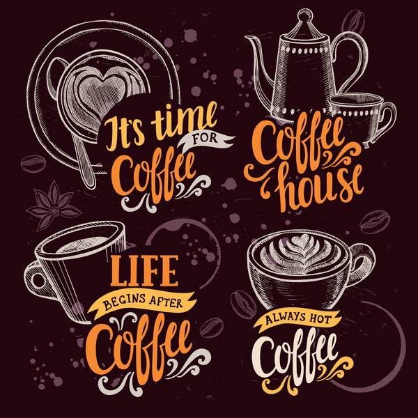 logos hand drawn coffee 