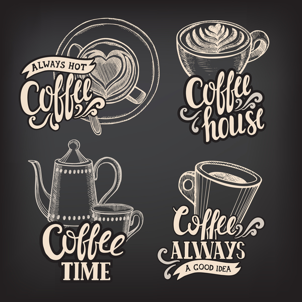 、黒板、コーヒー、ロゴ 