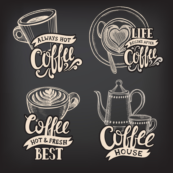 logotyper kaffe chalkboard 