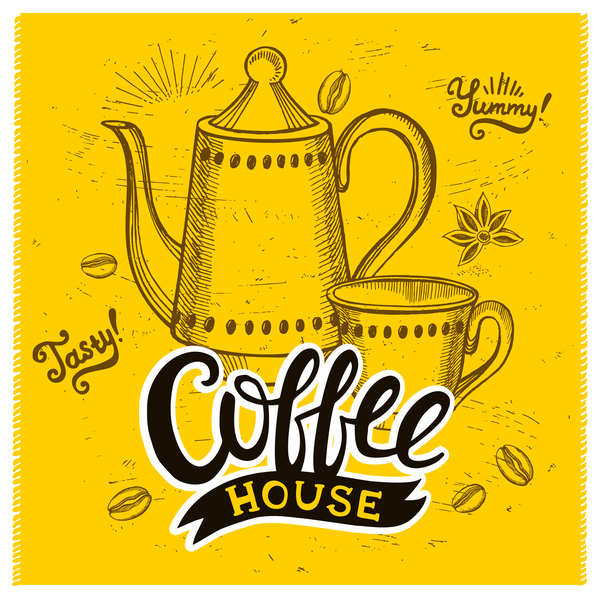 yellow poster coffee 
