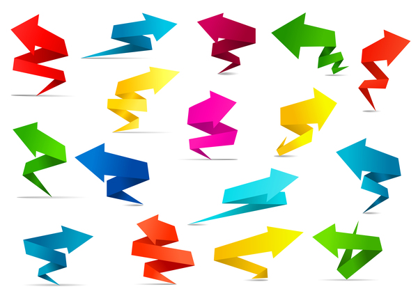 Pil origami färgade 