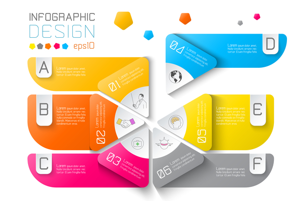 Papier Infografik farbig 