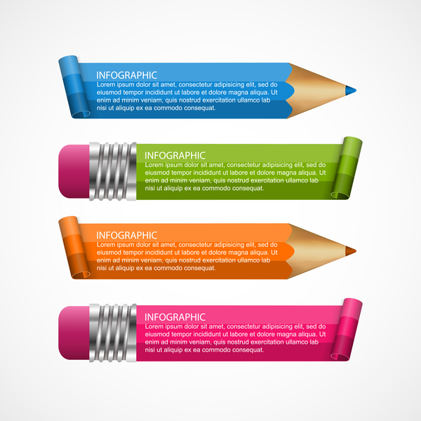 pencil infographic colored business 