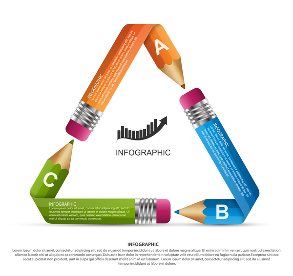 pencil infographic colored business 
