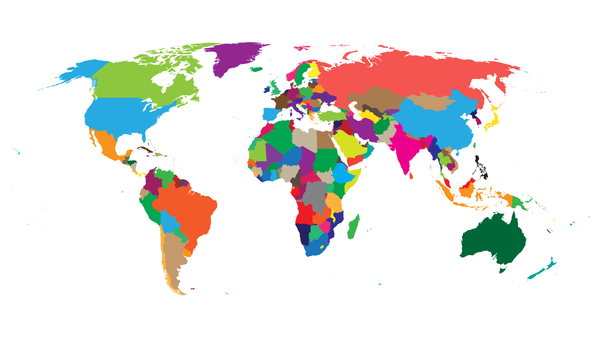 色付き 地図 世界 