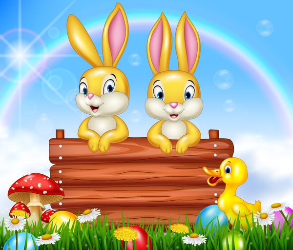 Pasqua Carina bunny arcobaleno 