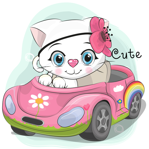 cute cat cartoon carte 