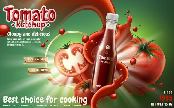 poster pomodoro ketchup delicious 