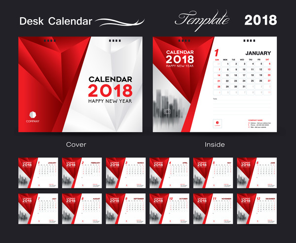 rosso Reception coprire calendario 2018 