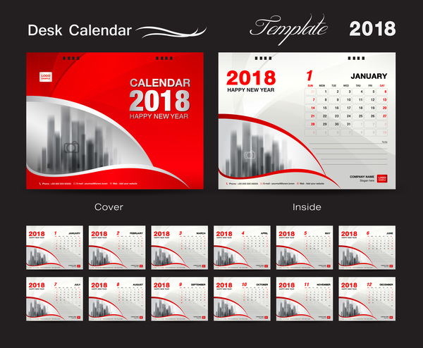 デスク カレンダー カバー 2018 