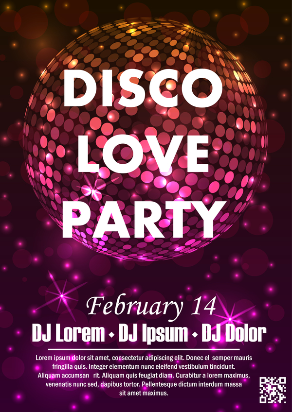 Part kärlek disco affisch 