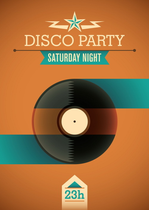 Retro-Schriftart poster party disco 