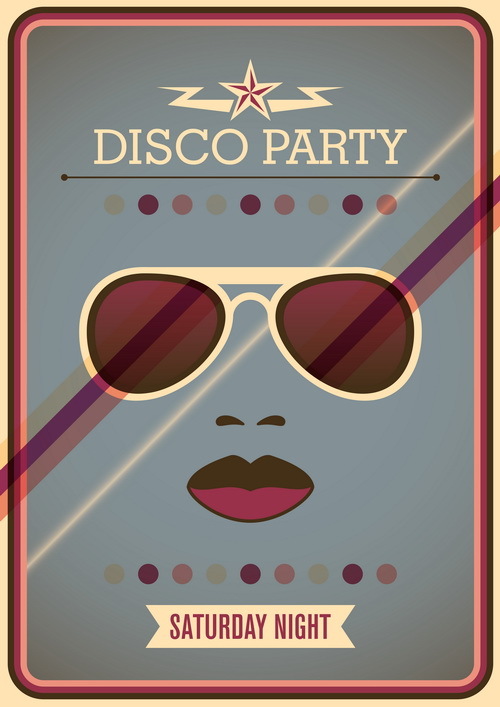 Retro teckensnitt fest disco affisch 