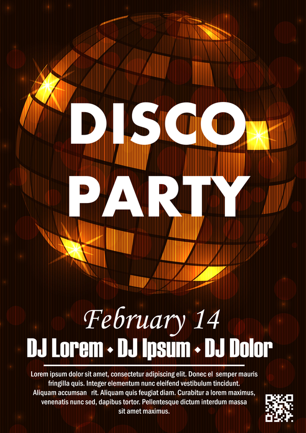 party flyer discotheque Affiche 