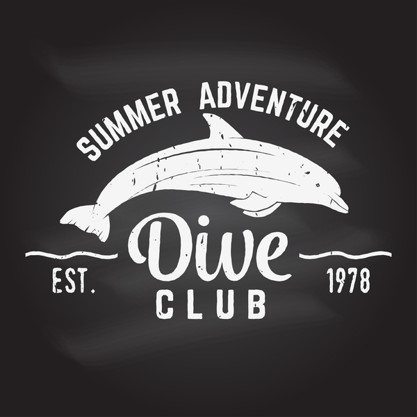 Retro font diving club  