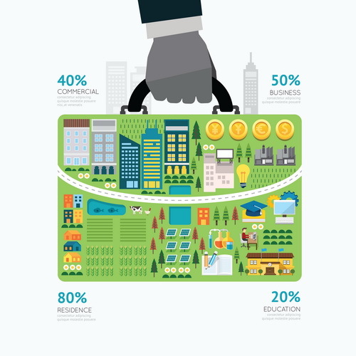 Stadt Ökologie Infografik business 