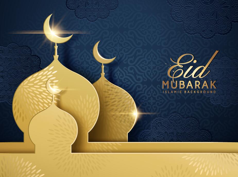 Mubarak golden Eid dunkel Aufbau 
