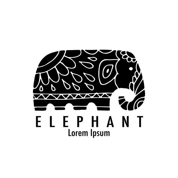logos Elefant Dekorative Blumen 