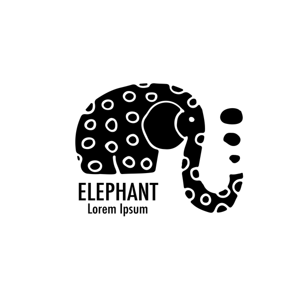 logotyper Elefant dekorativa blommiga 