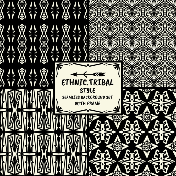 tribal style seamless frame ethnic 