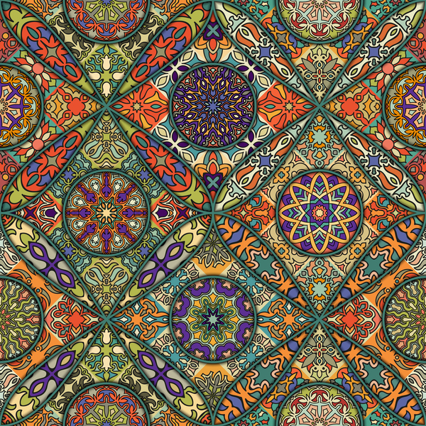 vintage tissus patrón Ethnique 