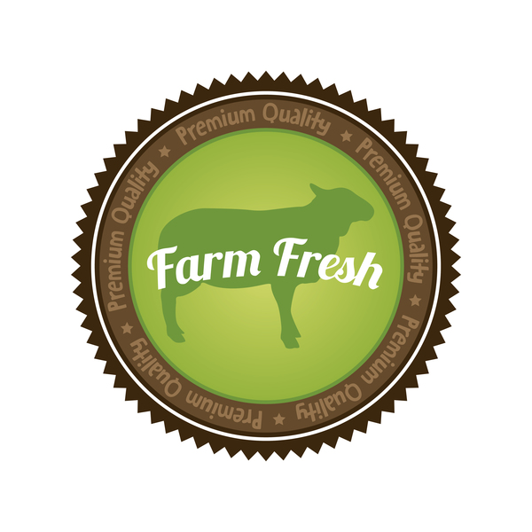 organic fresh food farm badge 