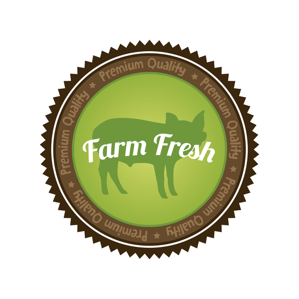 organic fresh food farm badge  