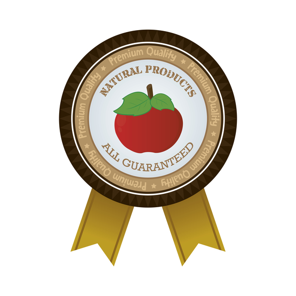 ribbon organic food farm badge 