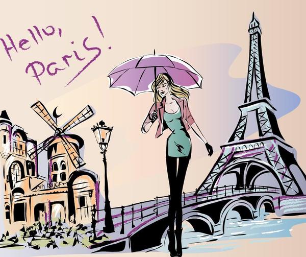 Turm mode Mädchen hand Eiffel 