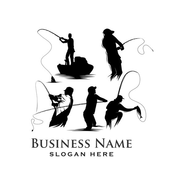 、釣り、ビジネスのロゴ 