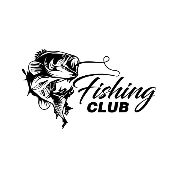 、クラブ、釣り、ロゴ 