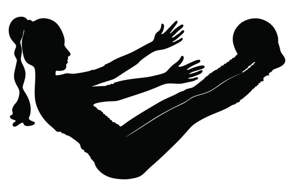 silhouette Mädchen fitness ball 