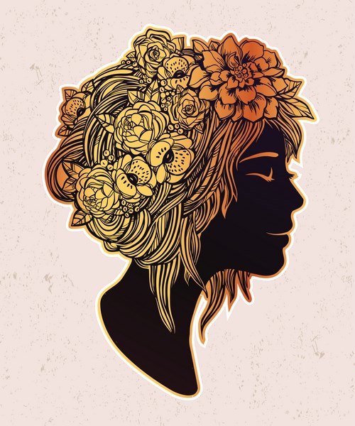 kvinna floral 