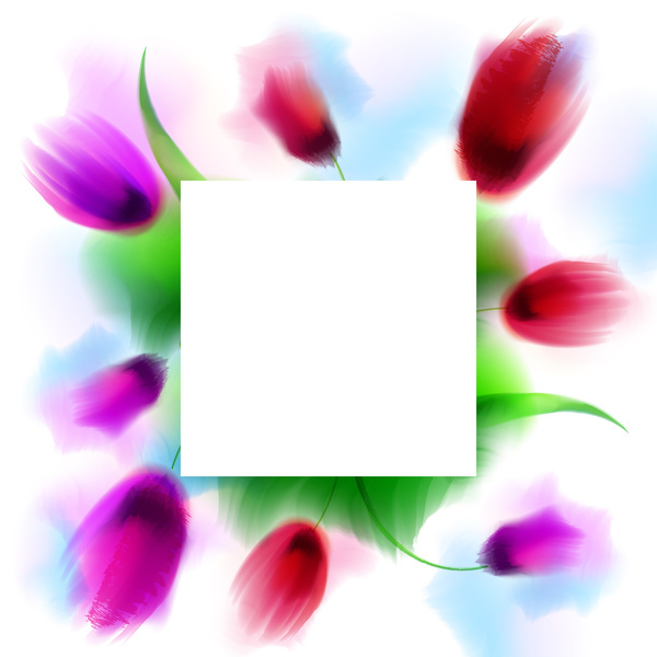Rahmen Blume blank 
