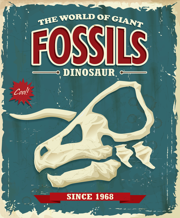 poster fossiles Dinosaures 