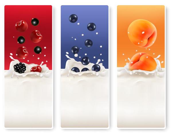 lait Des fruits frais Bannière 