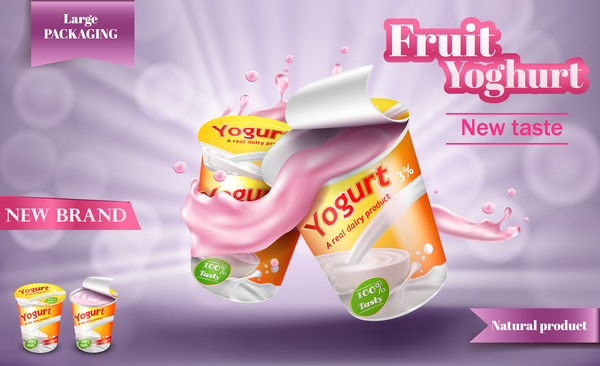 yaourt aux fruits poster 
