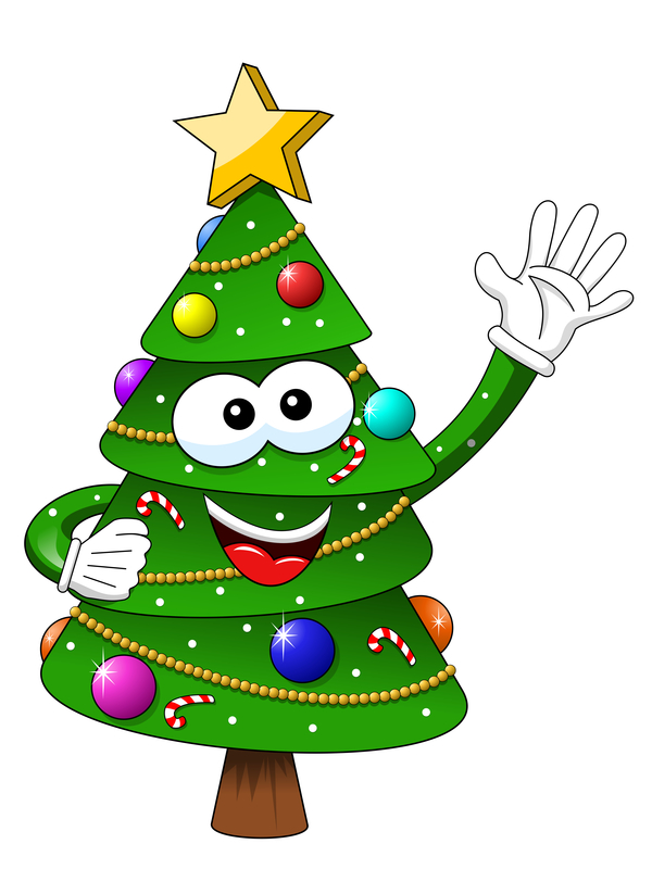 Natale divertente cartoni animati albero 