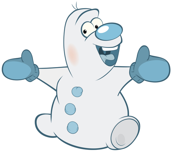 pupazzo di neve divertente cartone animato 