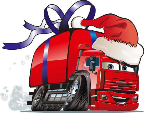 rouge funny chrismtas camion 