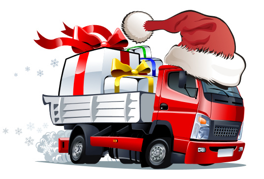 rouge funny chrismtas camion 