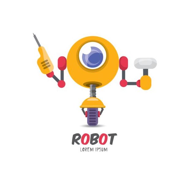robot divertente cartone animato 