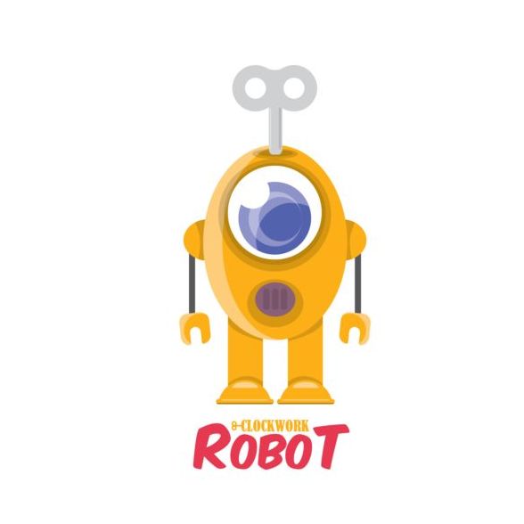 robot divertente cartone animato 