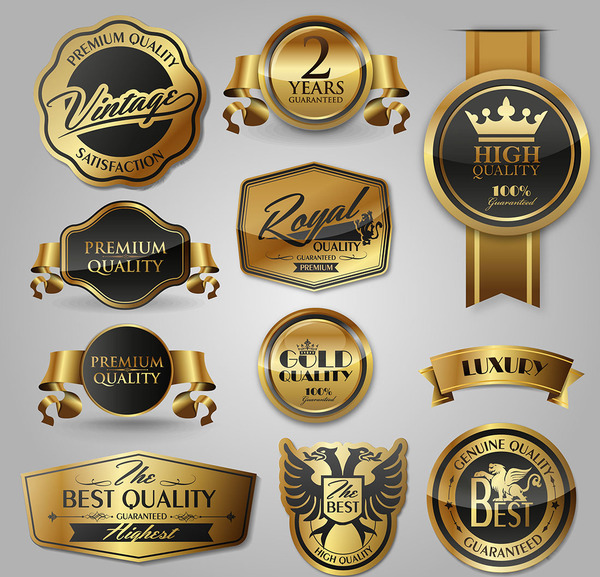 texture luxury labels golden glass 