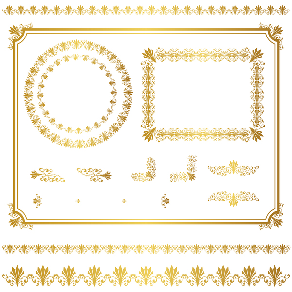 golden Font calligrafia decorazione cornice bordi 