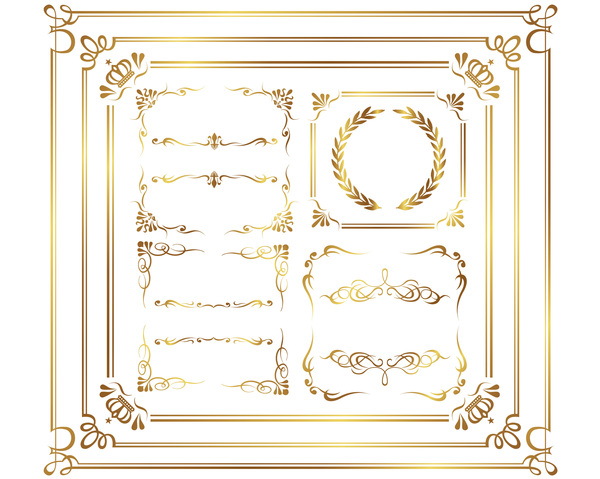 golden frame decor Calligraphy font borders 